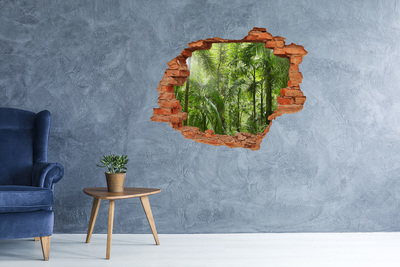 Vinyl muursticker 3D breekeffect Tropische jungle achter de muur