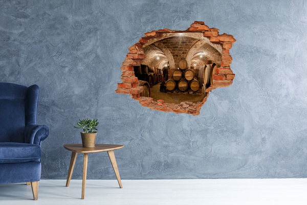 Fototapeta dziura na ścianę 3d Wnętrze winiarni z beczkami