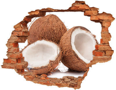 Grote 3D muursticker gat in de muur Kokosnootschatten