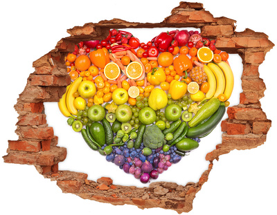 Grote 3D muursticker gat in de muur Een fruitig paradijsje, verscholen in de muren.