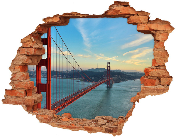 Fototapeta dziura na ścianę 3d Most Golden Gate w San Francisco