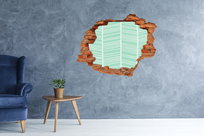 Vinyl muursticker 3D breekeffect Groene muur in Scandinavische stijl