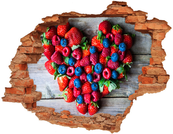 Grote 3D muursticker gat in de muur Fruitparadijs