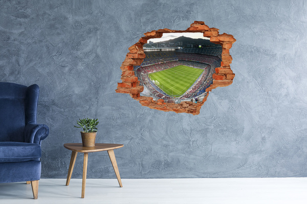 Vinyl muursticker 3D breekeffect Het voetbalstadion in actie.