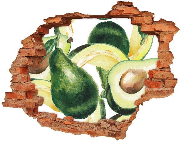 Vinyl muursticker 3D breekeffect Fruitparadijs achter de muur