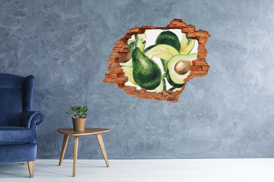 Vinyl muursticker 3D breekeffect Fruitparadijs achter de muur