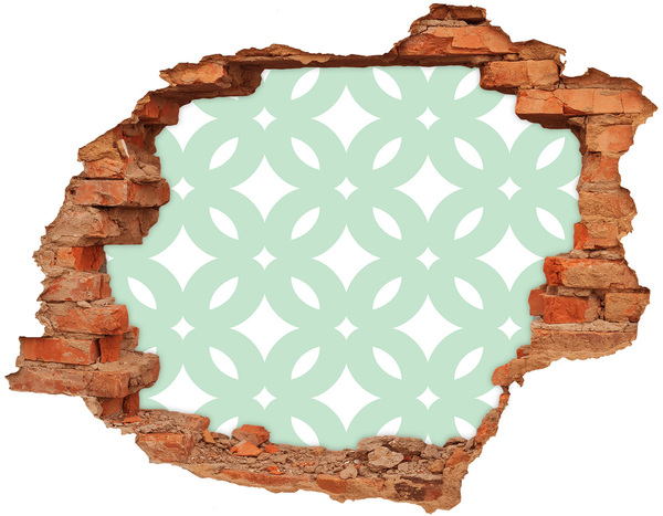 Grote 3D muursticker gat in de muur Groen mozaïek op de muur