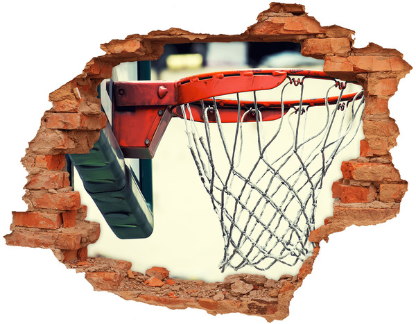Grote 3D muursticker gat in de muur Basketbal over de muur gooien