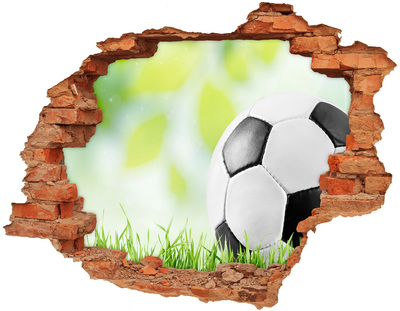 Grote 3D muursticker gat in de muur Voetbaldromen