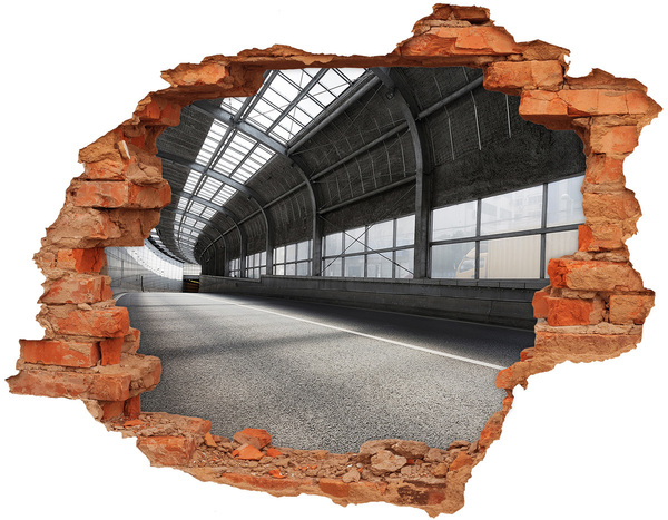 Grote 3D muursticker gat in de muur Stedelijke charme achter het gat