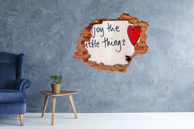 Vinyl muursticker 3D breekeffect Een beschadigde muur met een inscriptie.