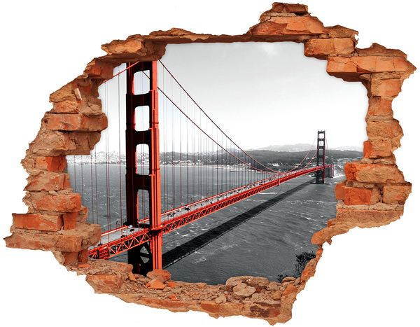 Vinyl muursticker 3D breekeffect De Golden Gate Bridge in San Francisco