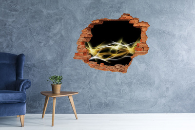 Grote 3D muursticker gat in de muur Tropisch paradijs met flamingo's