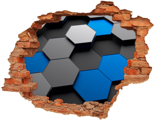 Dziura 3d fototapeta na ścianę Nowoczesne heksagony w ścianie