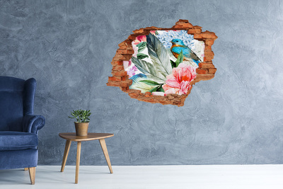 Vinyl muursticker 3D breekeffect Kapotte muur met cijfers