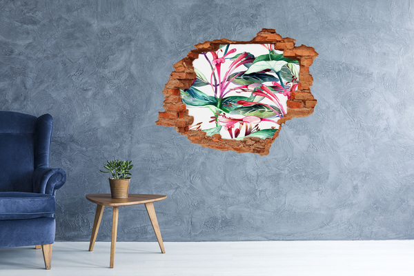 Okleina 3D dziura naklejka Kwiatowy ogród za ścianą