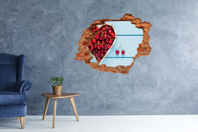 Vinyl muursticker 3D breekeffect Tropisch paradijs achter de muur