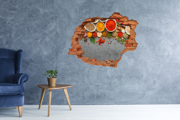 Vinyl muursticker 3D breekeffect Uitzicht op het meer te midden van het groen.