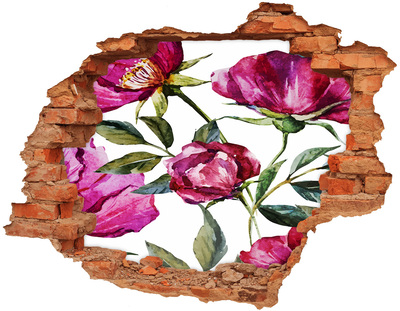 Grote 3D muursticker gat in de muur Hole in the Wall Bloemenmuurschildering