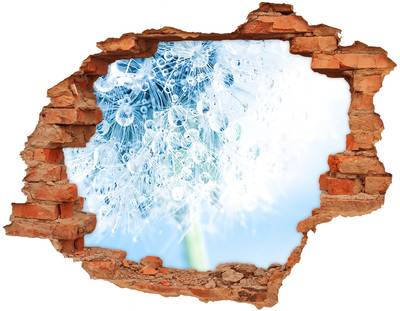 Grote 3D muursticker gat in de muur Gouden sportwagen