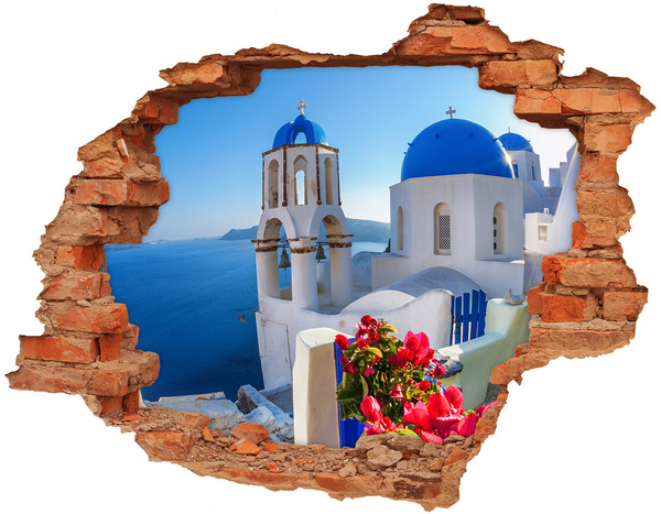 Fototapeta dziura na ścianę 3d Santorini w pełnym blasku