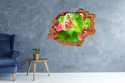 Grote 3D muursticker gat in de muur Uitzicht op de stad 's nachts