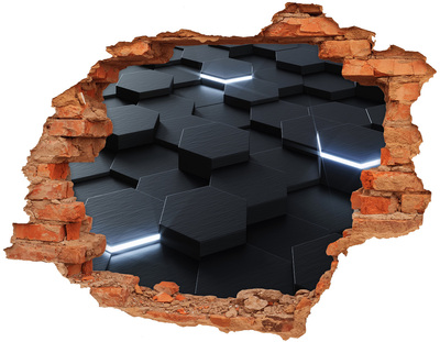 Vinyl muursticker 3D breekeffect Groen bos met zonnestralen