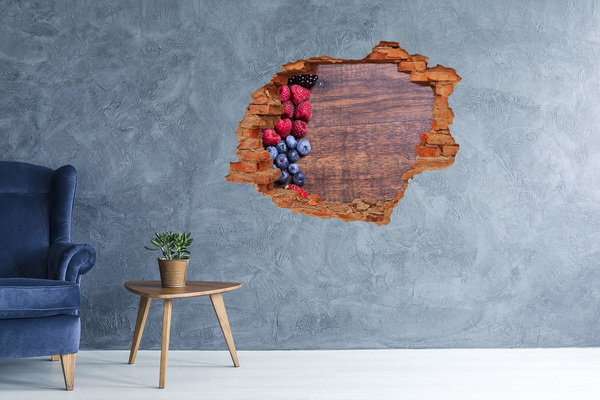 Vinyl muursticker 3D breekeffect Fruity Hole in the Wall