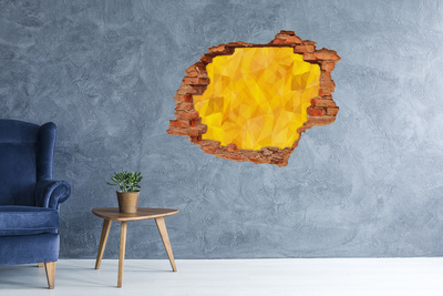 Vinyl muursticker 3D breekeffect Bloemenpatroon op een roze achtergrond