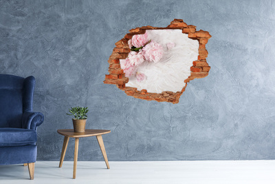 Samoprzylepna dziura naklejka beton Kwiaty w ukruszonej ścianie