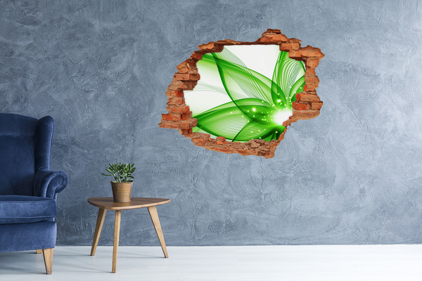 Vinyl muursticker 3D breekeffect Kleurrijke golven in de muur