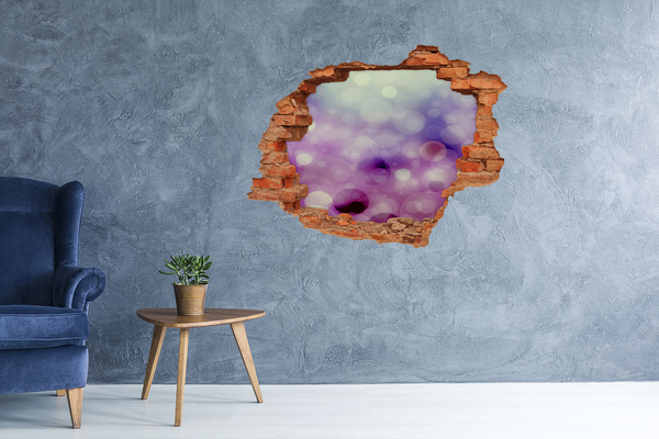 Grote 3D muursticker gat in de muur Ruimtereis door een gat in de muur