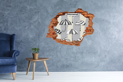 Fotoobraz dziura na ścianę naklejka Urokliwe parasole na plaży