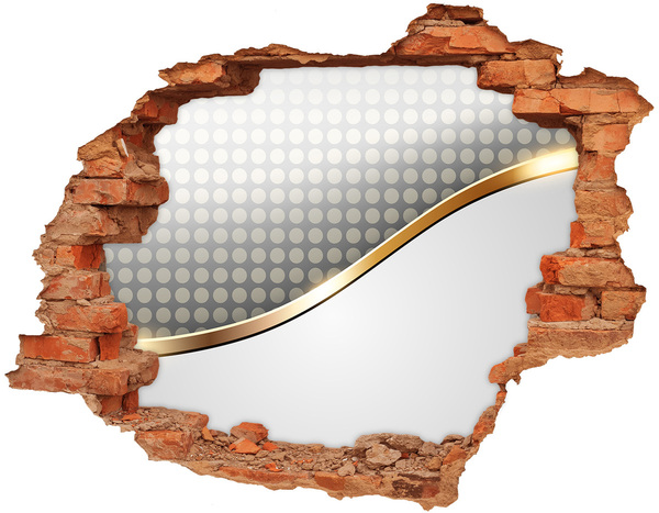 Grote 3D muursticker gat in de muur Steengat met geometrische vormen