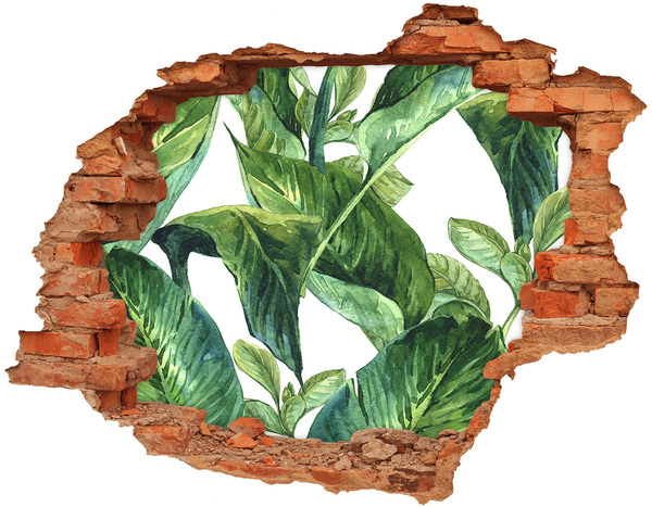 Dziura 3d foto tapeta naklejka Zielona oaza w betonie