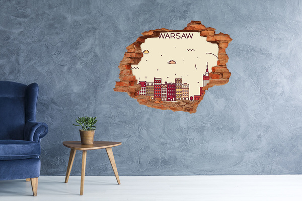 Fototapeta dziura na ścianę Miasto za ścianą