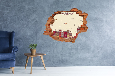 Fototapeta dziura na ścianę Miasto za ścianą