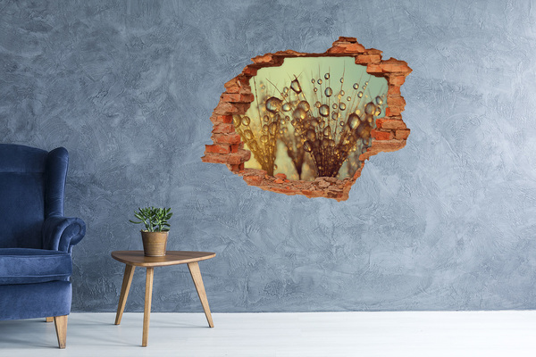 Grote 3D muursticker gat in de muur Uitzicht op de stad 's nachts