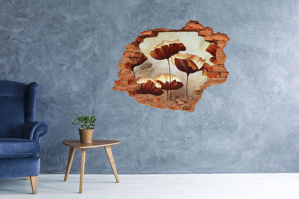 Vinyl muursticker 3D breekeffect Een vrouw met een mysterieuze glimlach