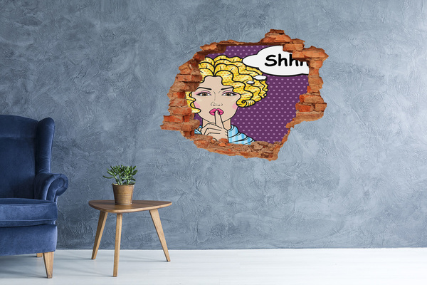 Grote 3D muursticker gat in de muur Een gezellig hoekje met een lantaarn.