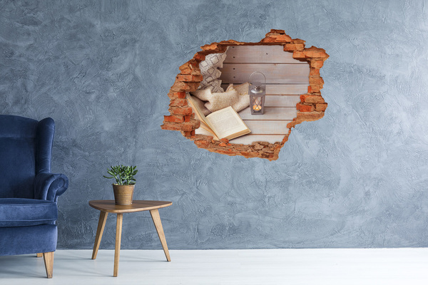 Vinyl muursticker 3D breekeffect Een glas whisky met ijs.