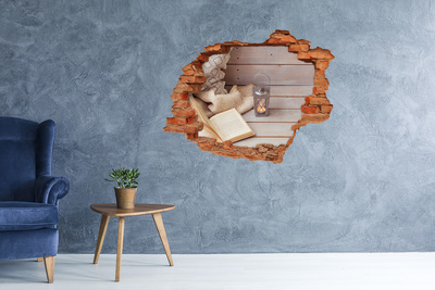 Fototapeta dziura na ścianę 3d Przytulny kącik z lampionem