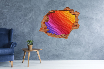 naklejka fototapeta 3D widok Fala kolorów w dziurze w ścianie