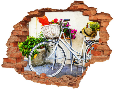 Grote 3D muursticker gat in de muur Vlinders in de bloementuin