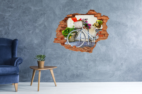 Grote 3D muursticker gat in de muur Vlinders in de bloementuin