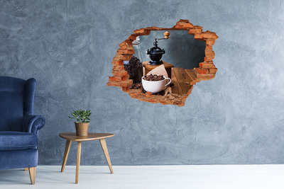 Vinyl muursticker 3D breekeffect Vintage koffiehoek