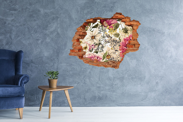 Grote 3D muursticker gat in de muur Kleurrijke Levensboom