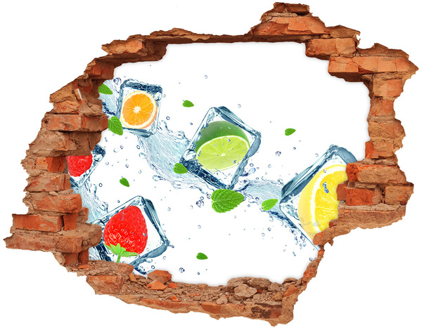 Grote 3D muursticker gat in de muur Hamster in een transparant gat in de muur