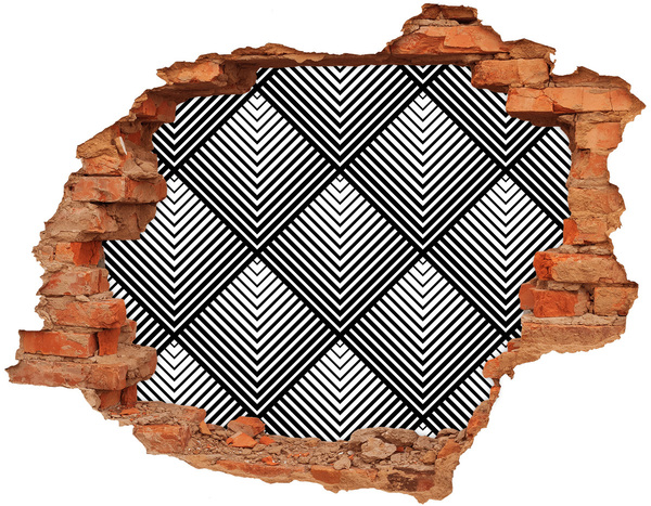 Vinyl muursticker 3D breekeffect Keukeninspiratie van achter de muur