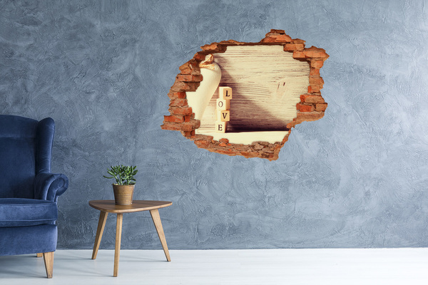 Samoprzylepna naklejka Miłość w zniszczonej ścianie